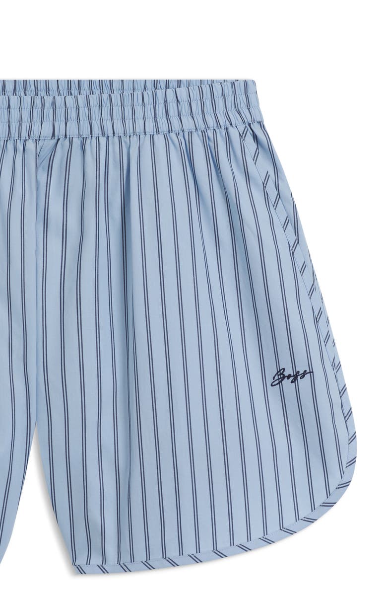 BOSS Orange Tiplyna Stripe Cotton Shorts, Alternate, color, Blue Stripe