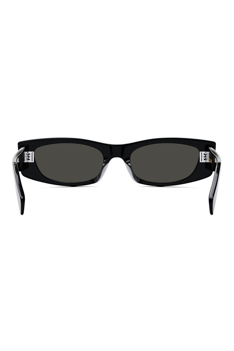 Bold 3 Dots 55mm Rectangular Sunglasses, Alternate, color, SHINY BLACK / SMOKE