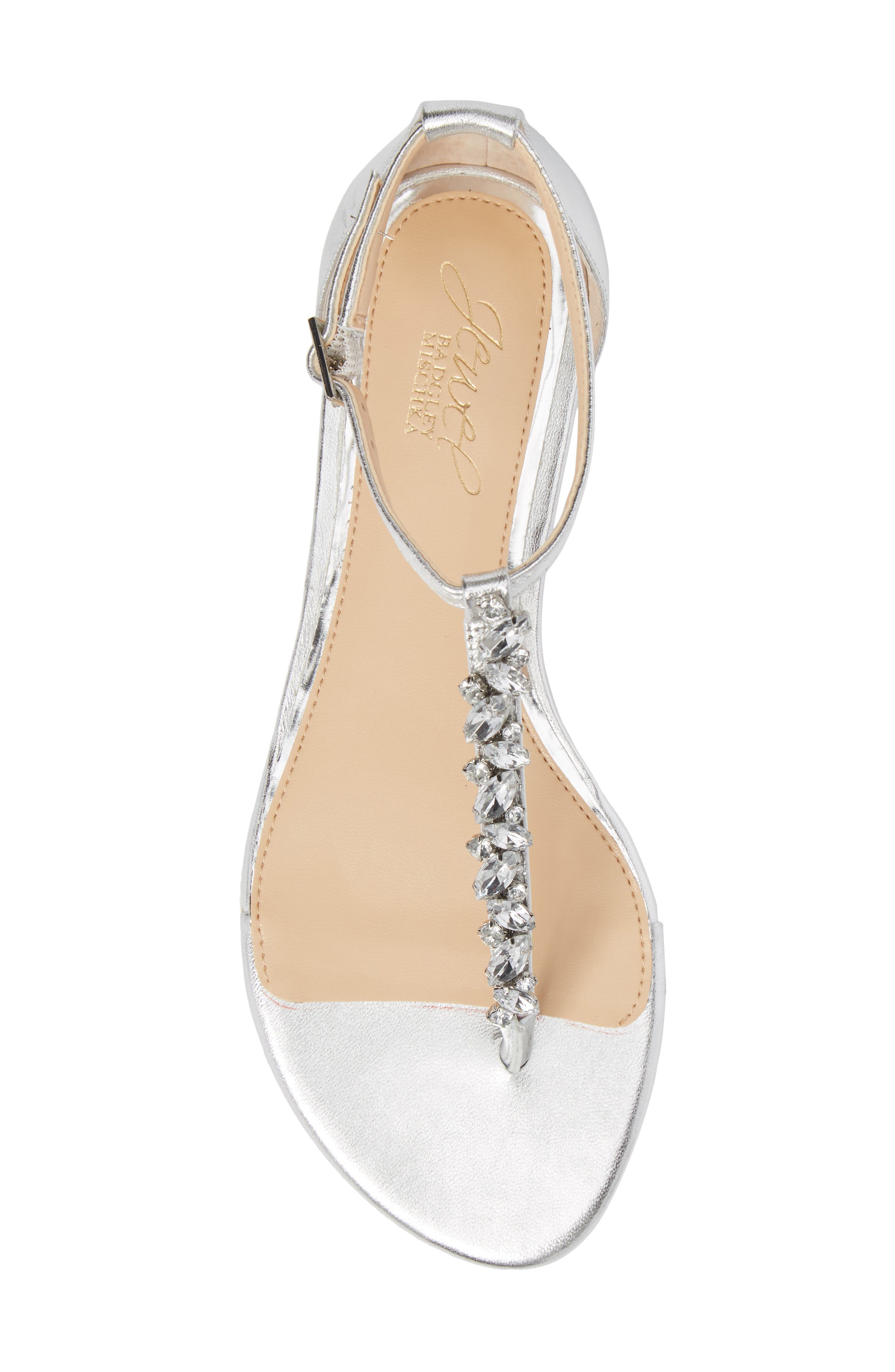Jewel Badgley Mischka Carrol Embellished T-Strap Sandal, Alternate, color, 