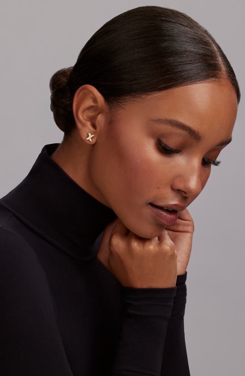 LAGOS Embrace Pavé Diamond Stud Earrings, Alternate, color, Gold