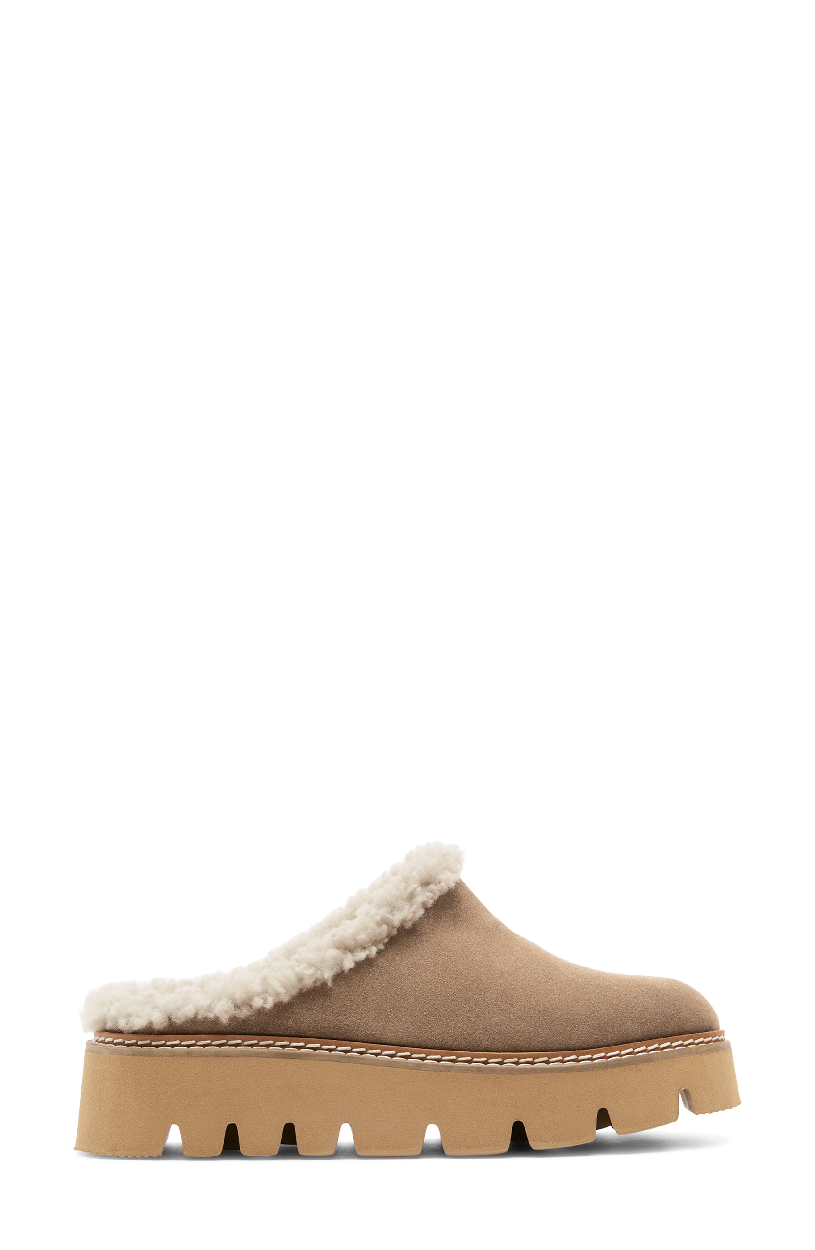 Era Genuine Shearling Mule, Alternate, color, TOAST SUEDE