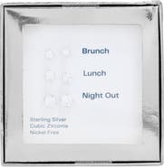 NORDSTROM RACK Set of 3 CZ Stud Earrings