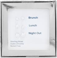 NORDSTROM RACK Set of 3 CZ Stud Earrings