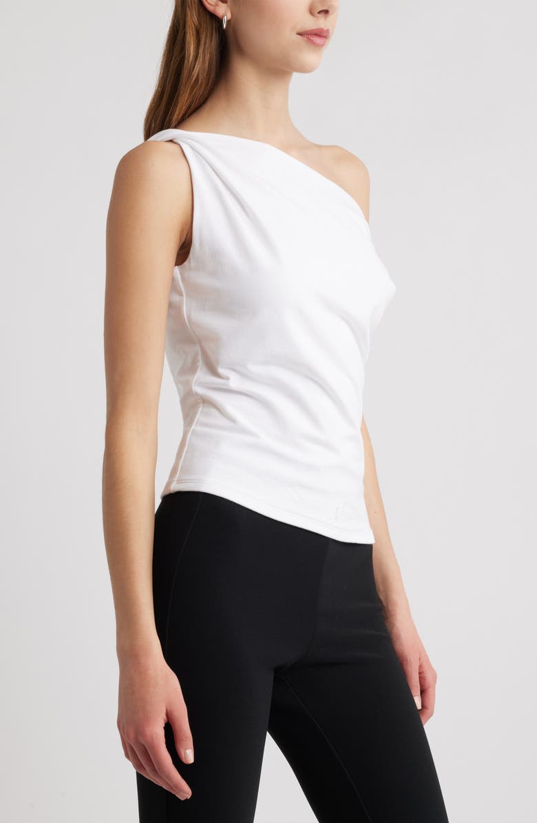 Open Edit Twist One-Shoulder Top, Alternate, color, White