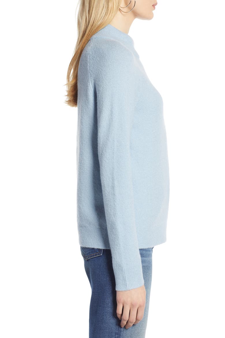 Mock Neck Pocket Sweater, Alternate, color, BLUE FOG