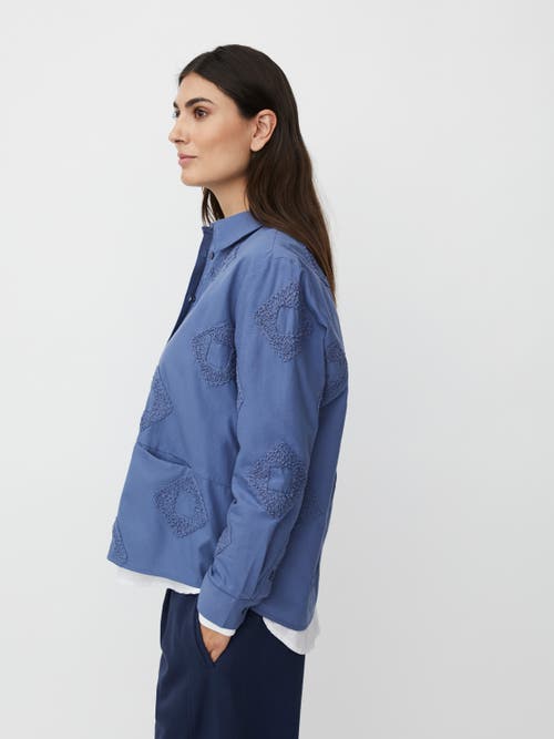 Masai Copenhagen 100% Cotton Long Sleeve Collared Shirt In Blue