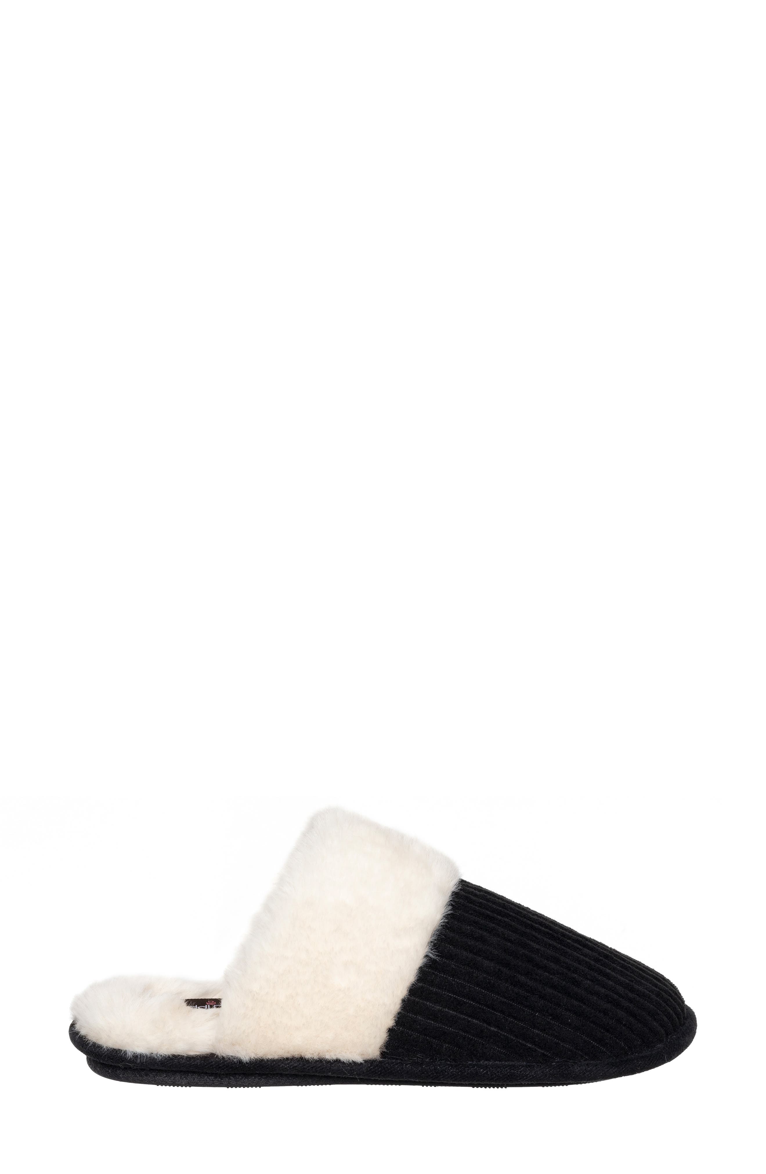 CUDDL DUDS Faux Fur Lined Corduroy Scuff Slipper, Alternate, color, 