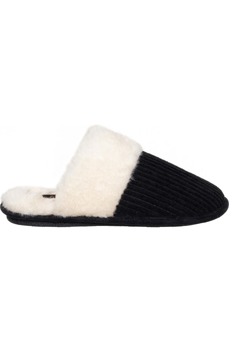 CUDDL DUDS Faux Fur Lined Corduroy Scuff Slipper, Alternate, color,