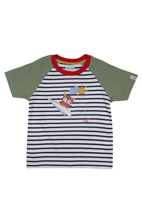 Organic Cotton Sid On Plane Applique T-Shirt (Baby)