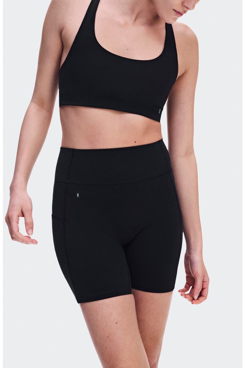 Studio High Waist Pocket Bike Shorts, Alternate, color, BLACK