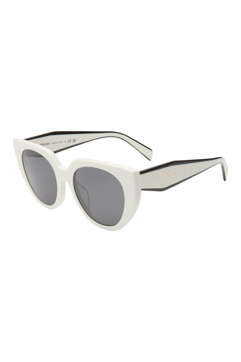 53mm Cat Eye Sunglasses, Alternate, color, BONE