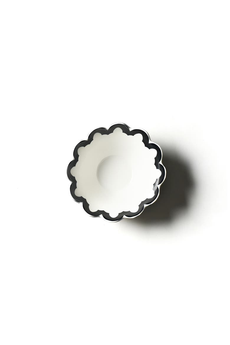 Black Arabesque Scallop 9 Bowl, Alternate, color, Black