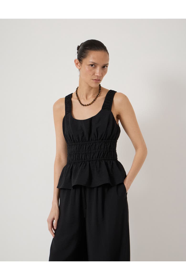 Waist Gathered Sleeveless Top, Main, color, Black