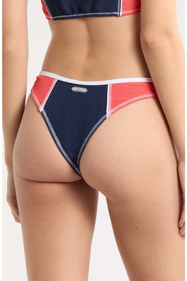 Surf Tide High Leg Bikini Bottoms, Alternate, color, DARK NAVY