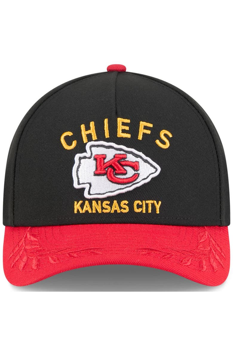Men's New Era Black/Red Kansas City Chiefs 2025 NFL Draft 9FORTY A-Frame M-Crown Adjustable Hat, Alternate, color, Black