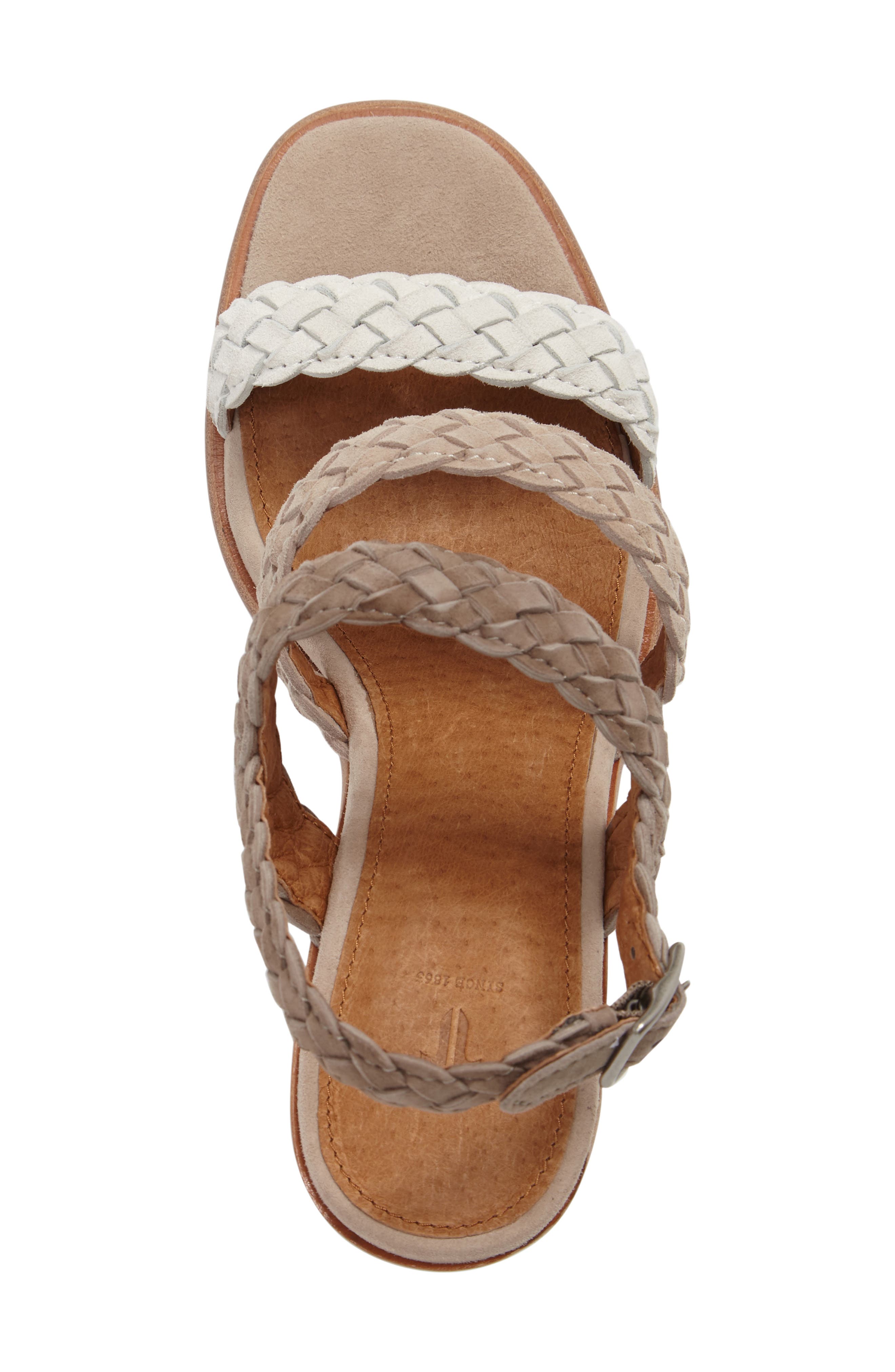 Amy Braid Sandal, Alternate, color, WHITE MULTI SUEDE