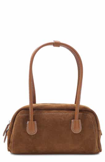 Faux Leather Bowling Shoulder Bag