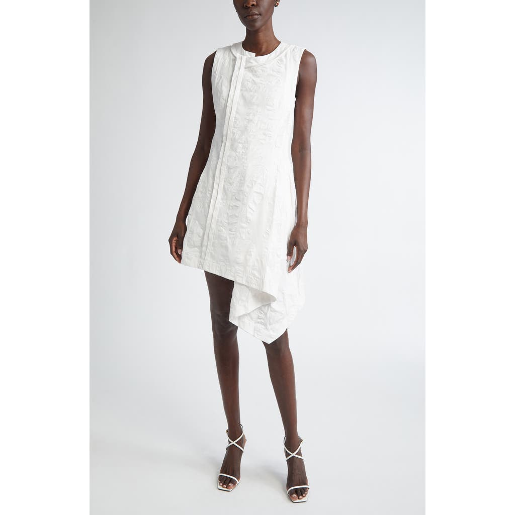 Jason Wu Collection Asymmetric Textured Cotton Minidress In White