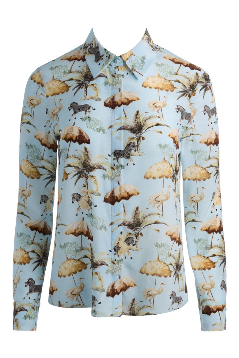 Willa Print Silk Shirt, Alternate, color, UNTAMED