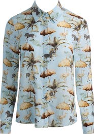 Alice + Olivia Willa Print Silk Shirt