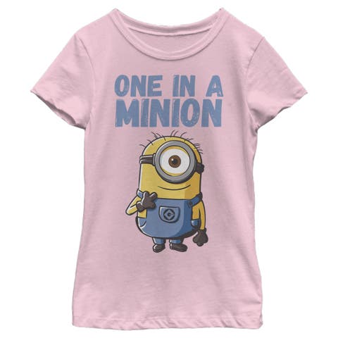 Girl's Despicable Me Cute One in a Minion  Graphic T-Shirt