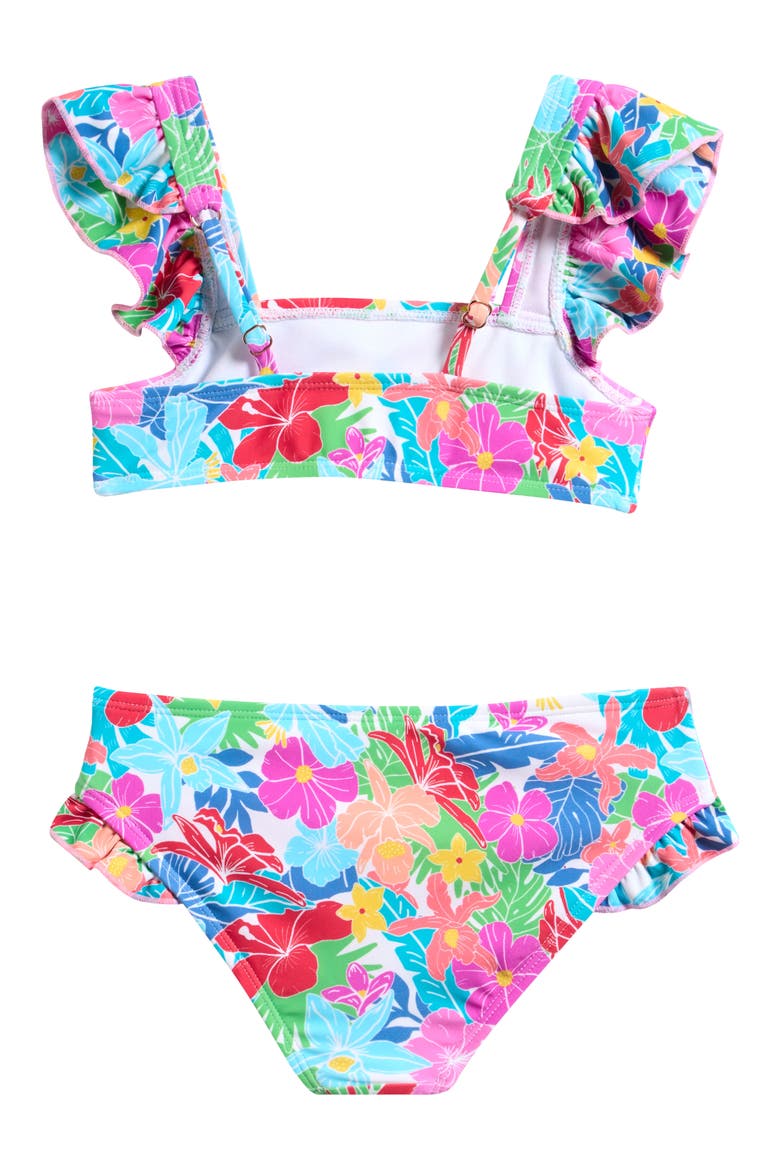 Kids' Hawaiian Floral Two-Piece Swimsuit, Alternate, color, WILD WAHINE