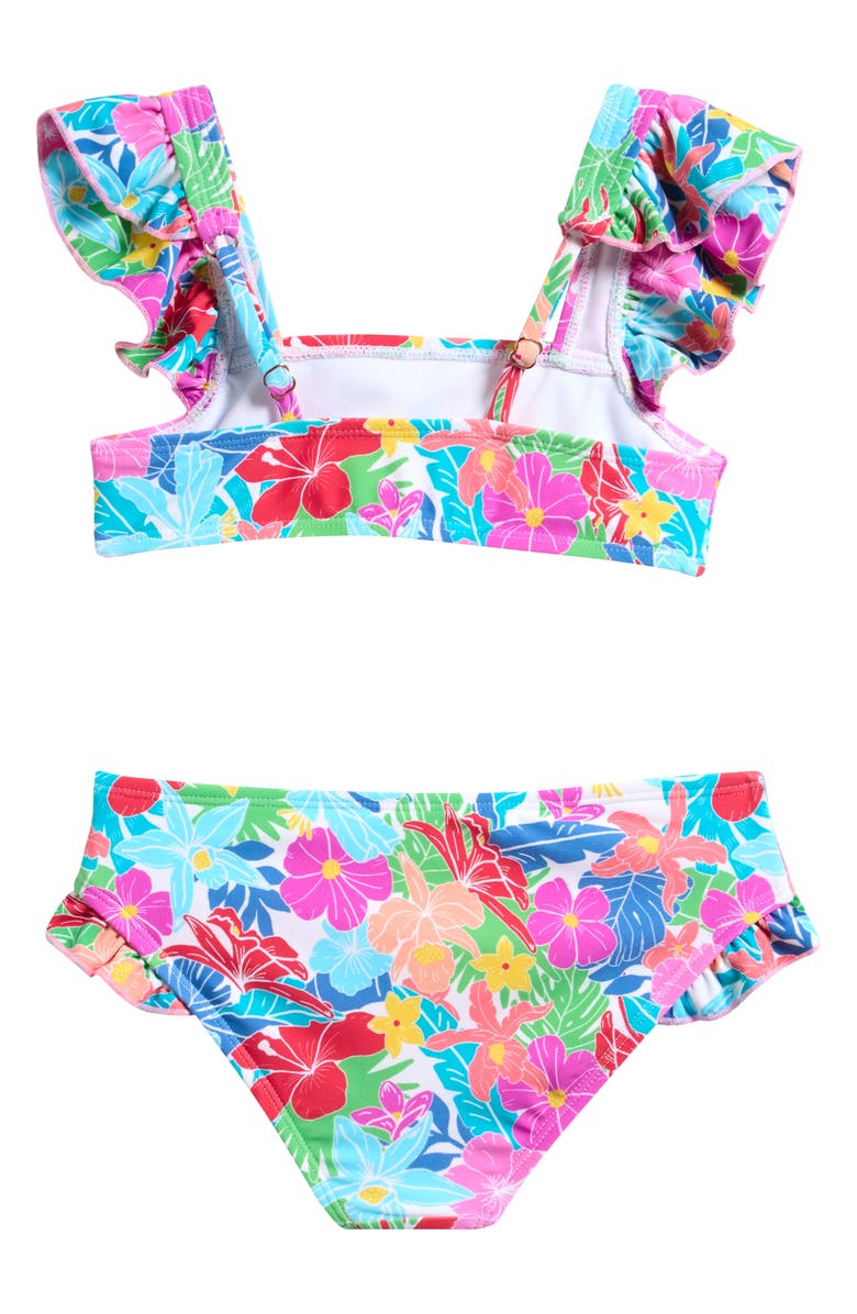 Raisins Kids' Hawaiian Floral Two-Piece Swimsuit, Alternate, color, Wild Wahine