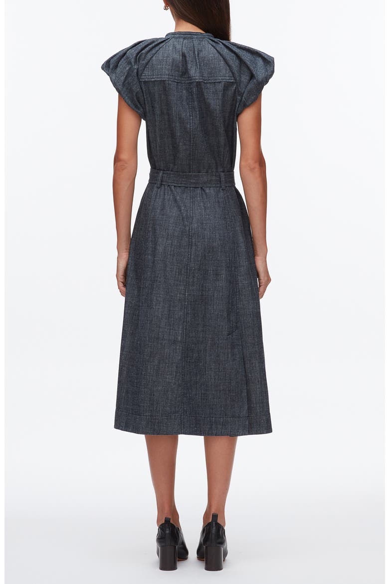 Short Sleeve Denim Dress, Alternate, color, WASHED INDIGO