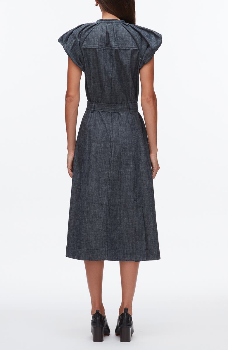 3.1 Phillip Lim Short Sleeve Denim Dress, Alternate, color, Washed Indigo