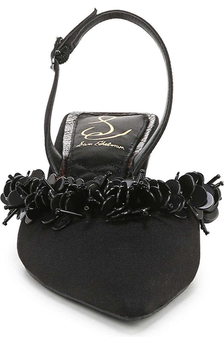 Sam Edelman Trent Slingback Pointed Toe Kitten Heel Pump, Alternate, color, Black