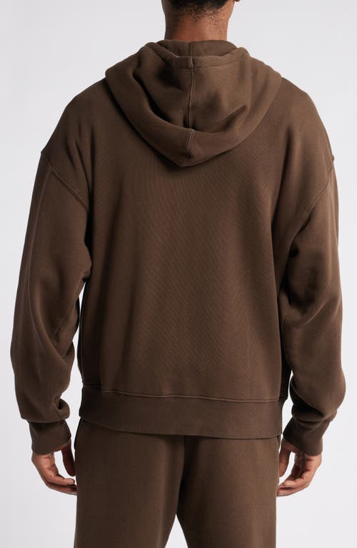 Elwood Core Oversize Terry Full Zip Hoodie In Brown