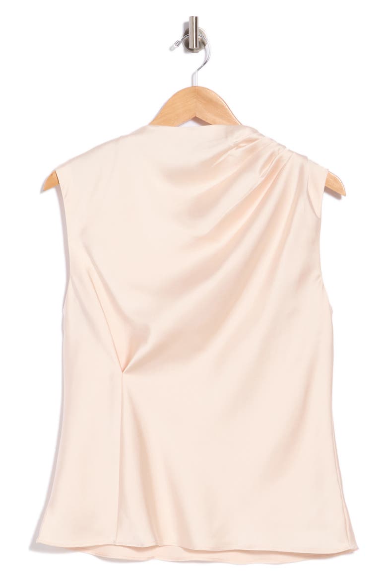 Satin Mock Neck Sleeveless Blouse, Alternate, color, CREAM
