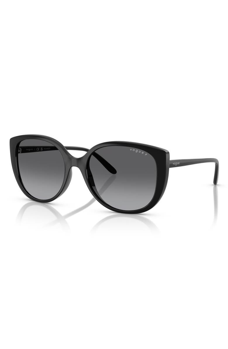 VOGUE 55mm Polarized Butterfly Sunglasses, Alternate, color, Black