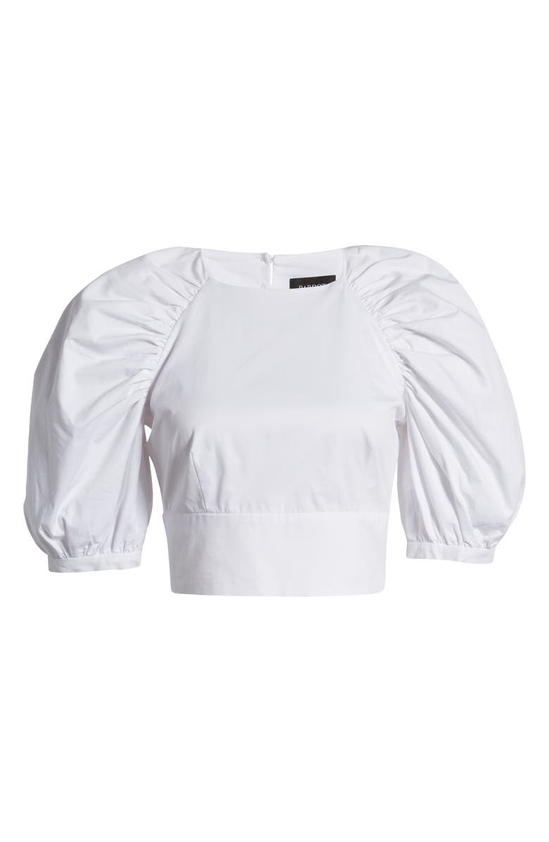 Bardot Puff Sleeve Back Cutout Top, Alternate, color,