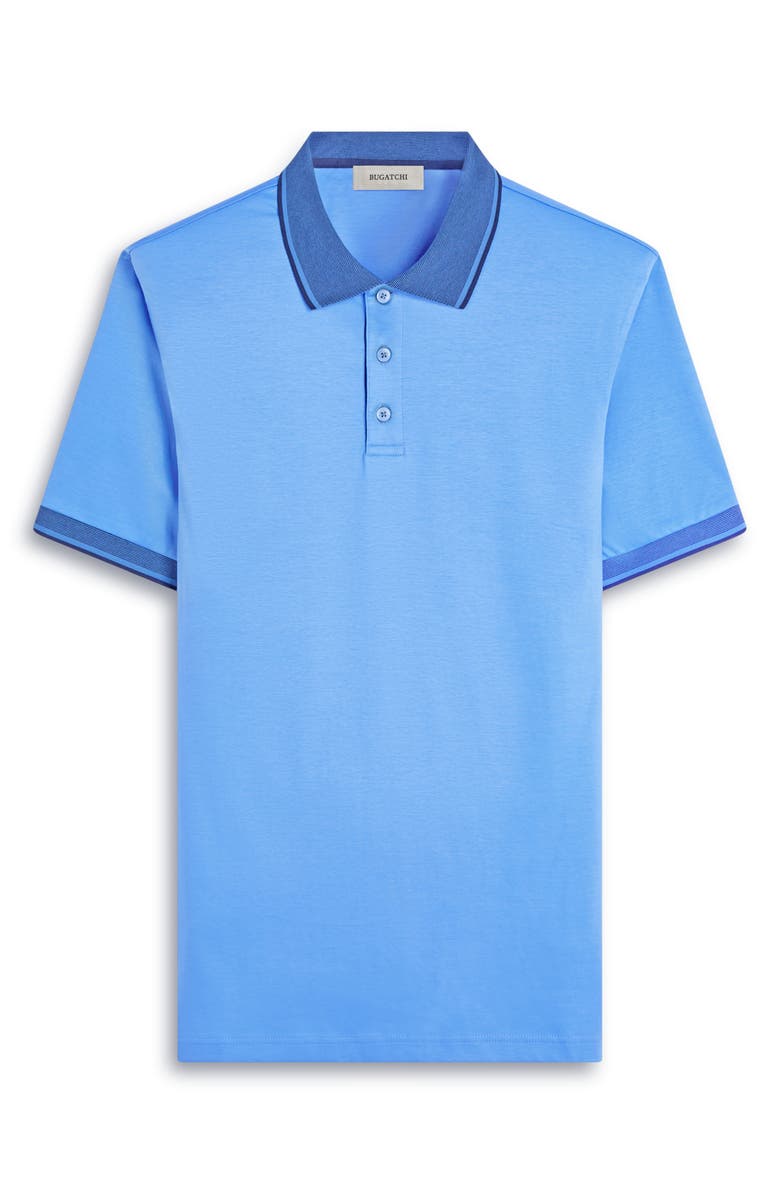 Bugatchi Tipped Pima Cotton Piqué Polo, Alternate, color, Classic Blue