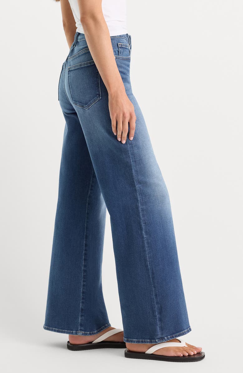 Good American Soft-Tech Good Waist Frayed High Waist Wide Leg Palazzo Jeans, Alternate, color, Indigo1233