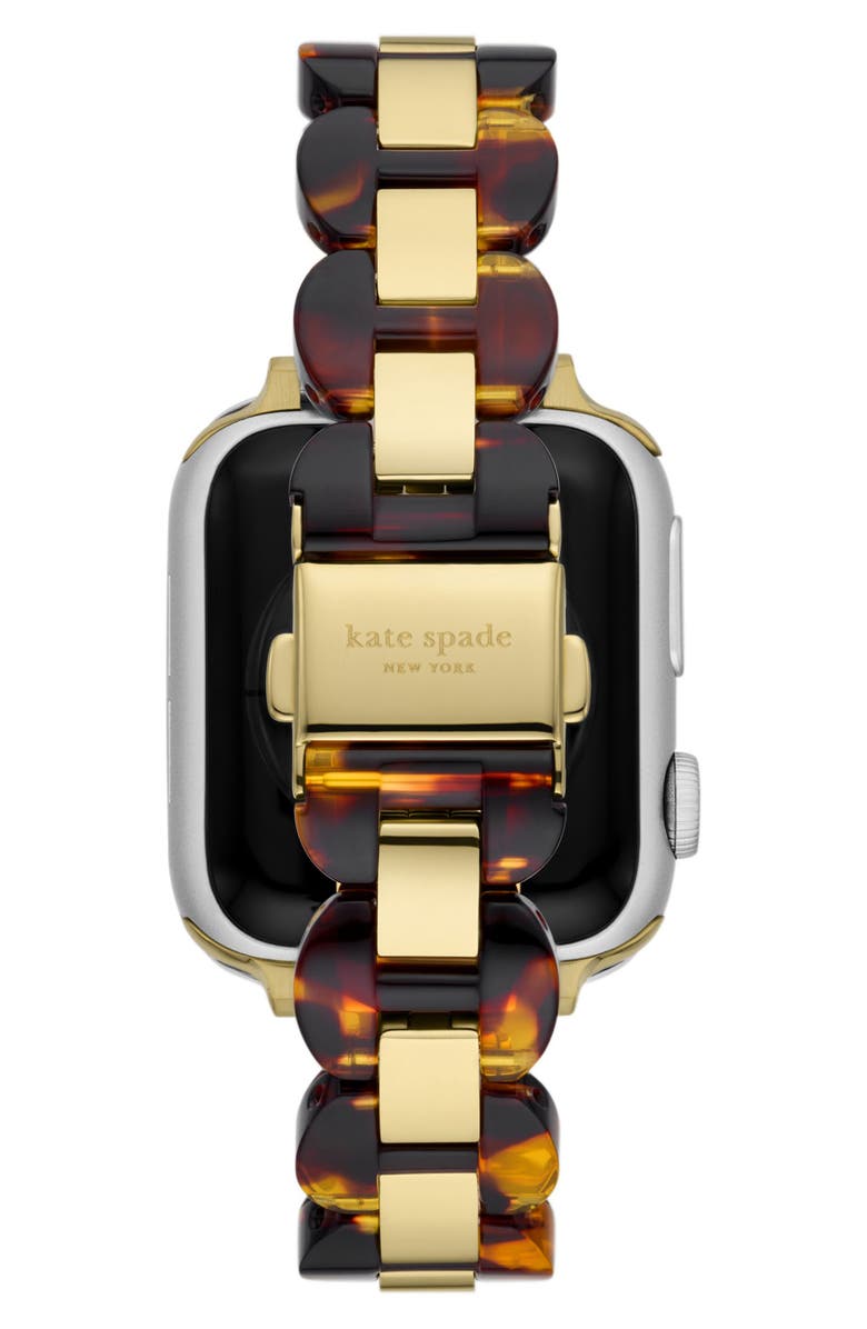 Kate Spade New York scallop 16mm Apple Watch<sup>®</sup> tortoiseshell patterned bracelet watchband, Alternate, color,