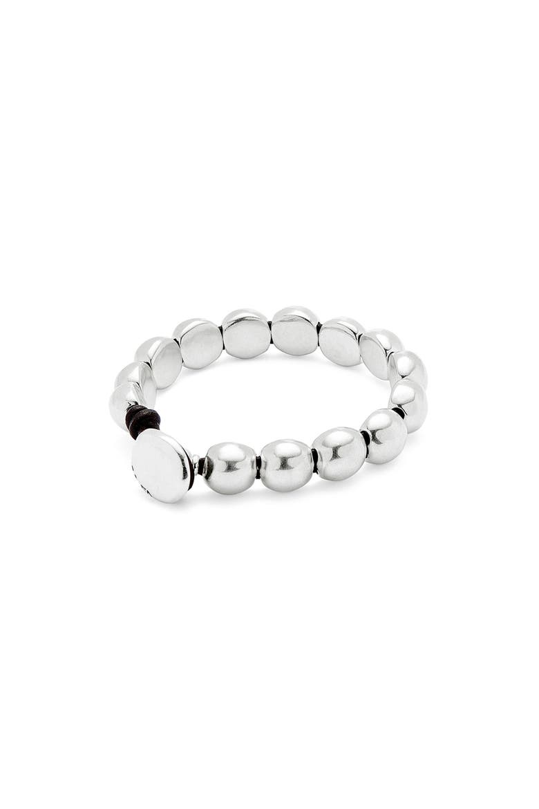 Bracelet with Small Round Beads Plated in Sterling Silver, Alternate, color, Silver