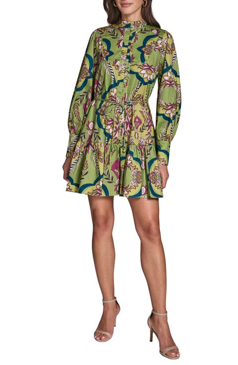 Floral Long Sleeve Shirtdress