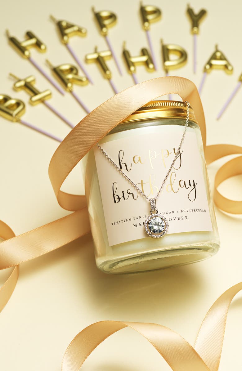 Lovery 4-Piece Birthday Gift Set with Candle, Necklace, Pendant & Jewelry Pouch, Alternate, color, Light Pink