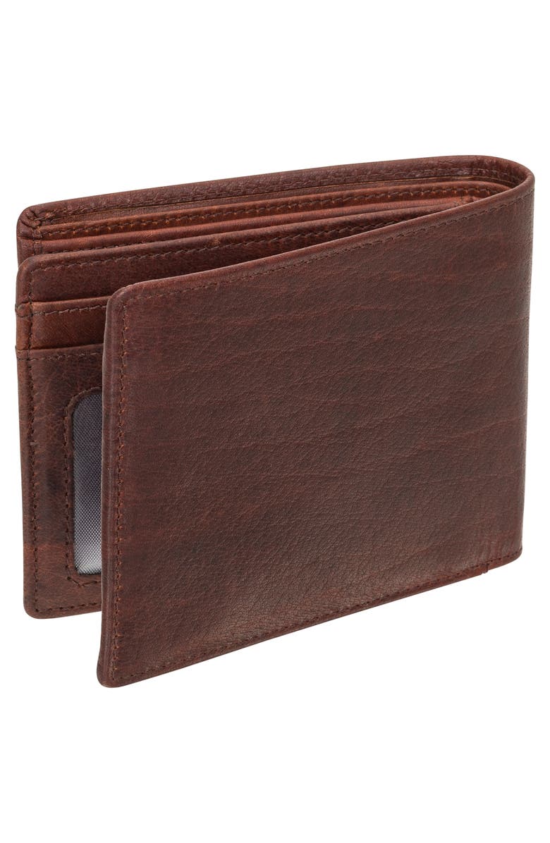 Mancini Buffalo RFID Center Wing Wallet, Alternate, color, Brown