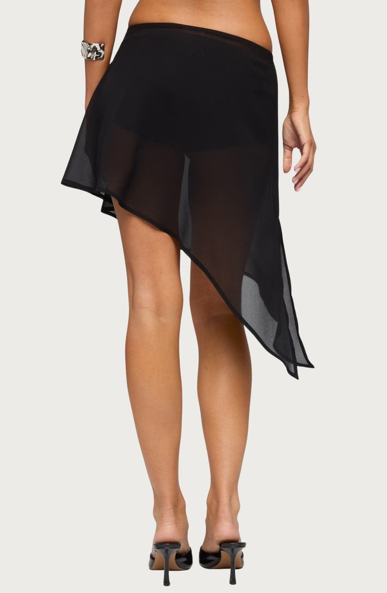 EDIKTED Irenah Asymmetric Sheer Chiffon Skirt, Alternate, color, 