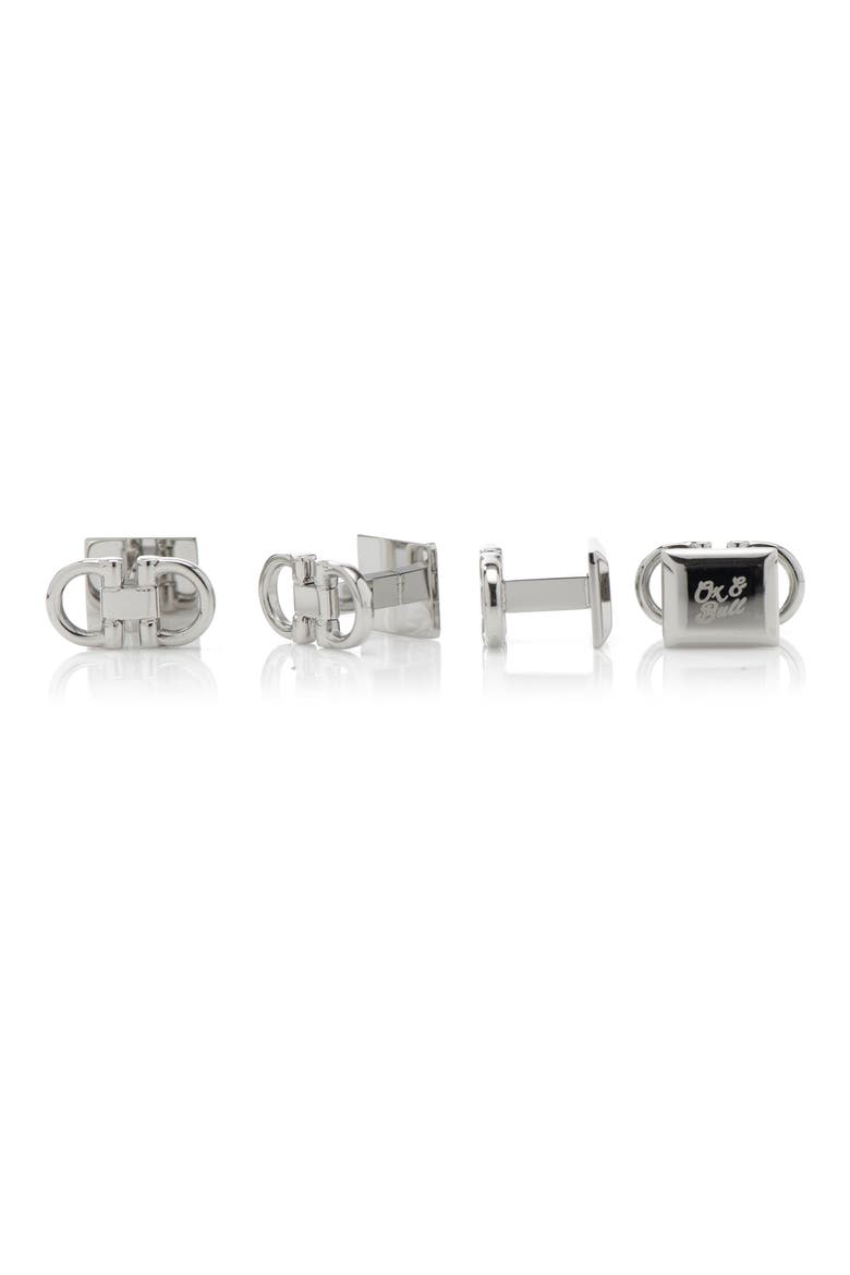 Horse Bit Shirt Studs, Main, color, SILVER