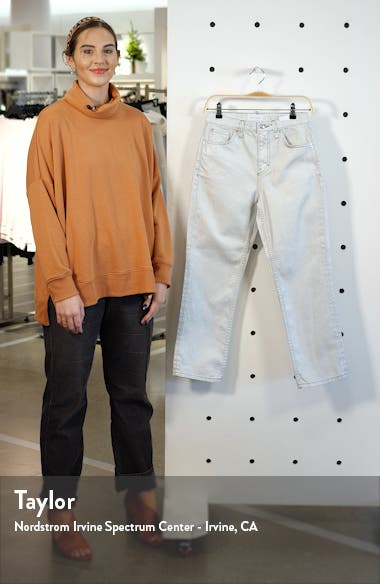Topshop Silver Foil High Waist Straight Leg Jeans (Women) | Nordstromrack