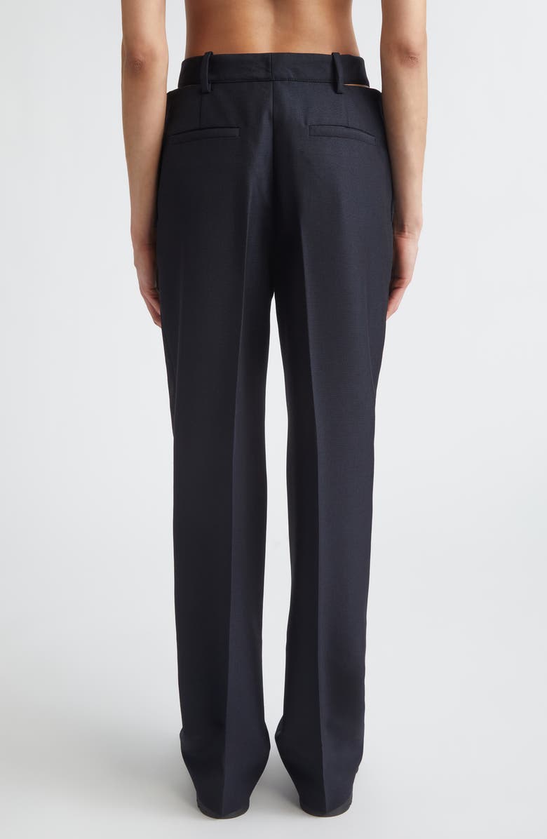 Jil Sander Slashed Waist Wool & Mohair Straight Leg Pants, Alternate, color, Midnight