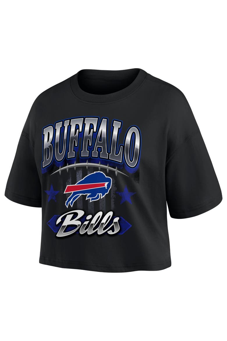 Women's Fanatics  Black Buffalo Bills Americana Cropped T-Shirt, Alternate, color, Black