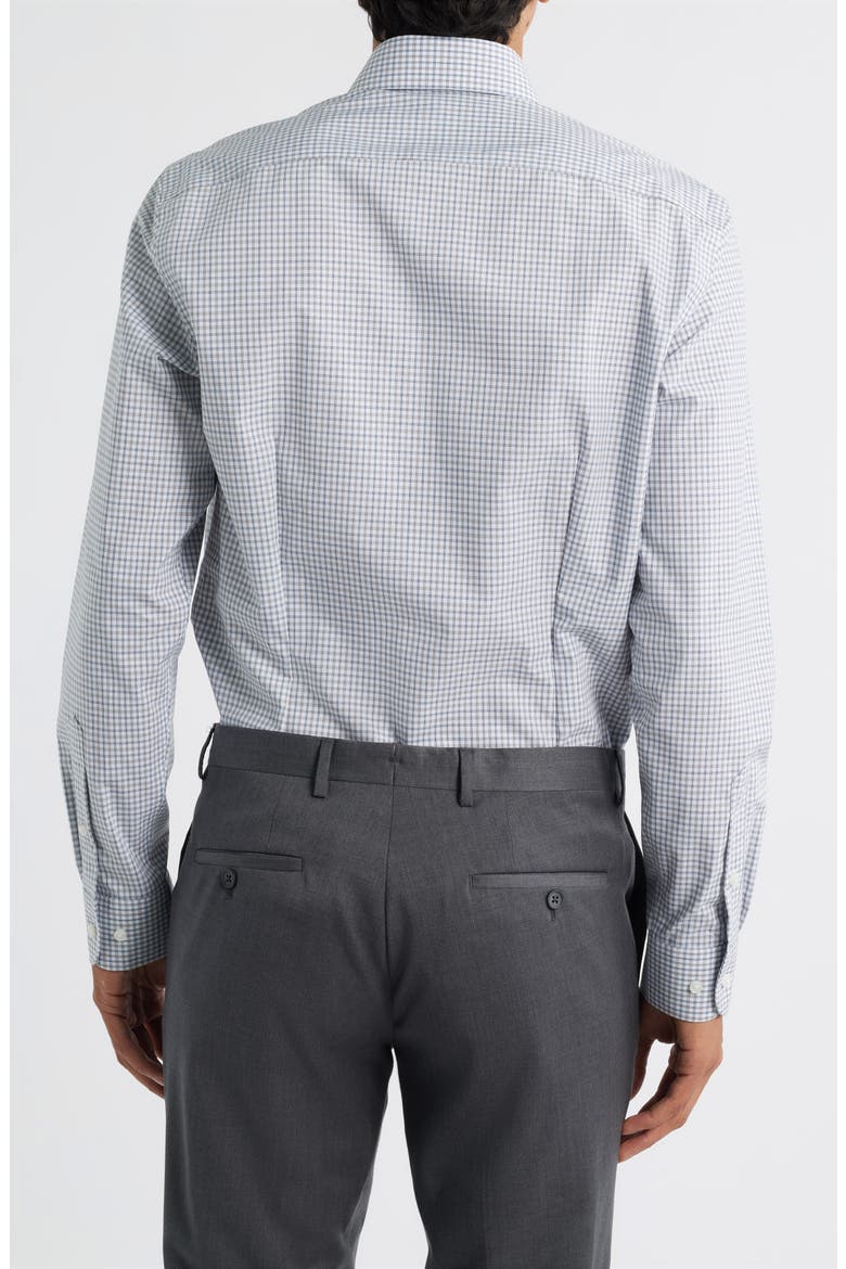 Extra Trim Fit Check Non Iron Cotton Dress Shirt, Alternate, color, OLIVE- BLUE OLIVER PLAID