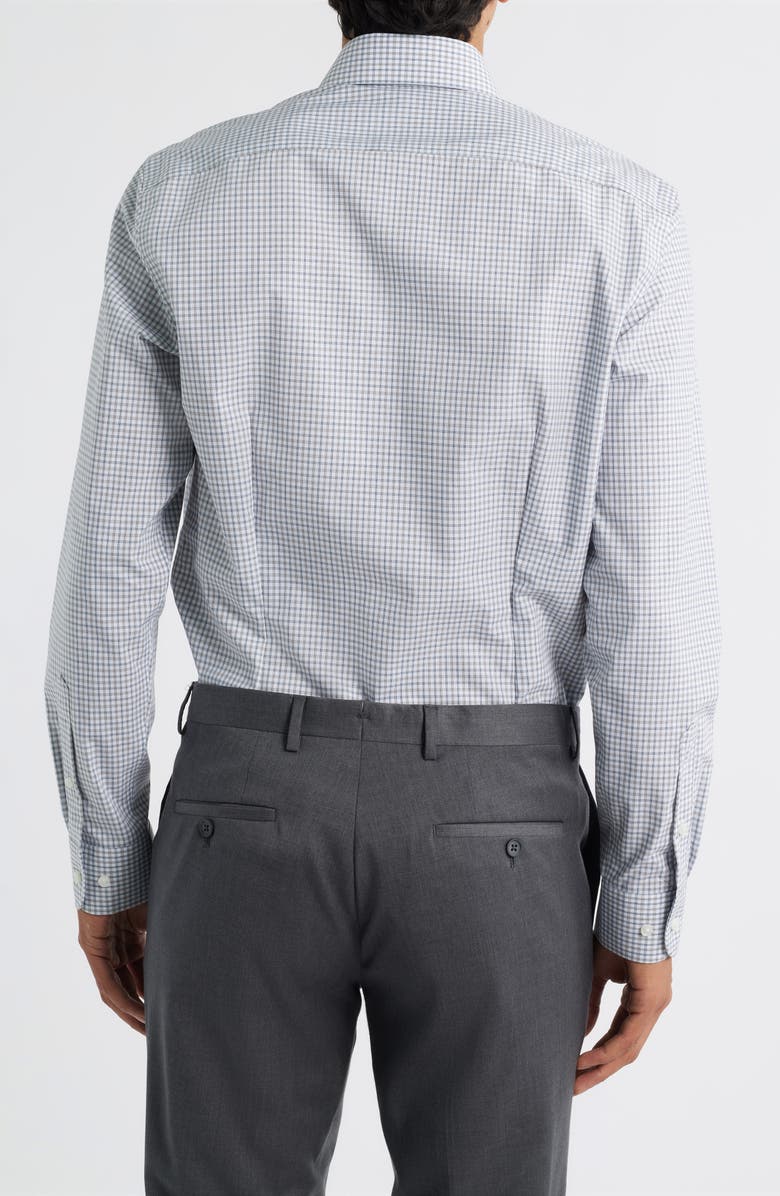 Nordstrom Extra Trim Fit Check Non Iron Cotton Dress Shirt, Alternate, color, Olive- Blue Oliver Plaid