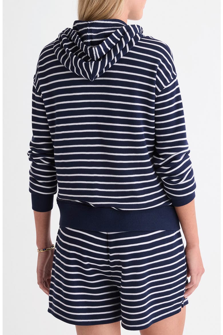 Terry Hoodie, Alternate, color, BAY STRIPE NAVY