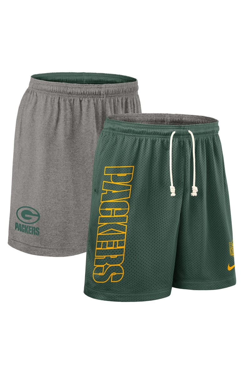 Nike Men's Nike Green Green Bay Packers Sideline Reversible Performance Shorts, Alternate, color, Green